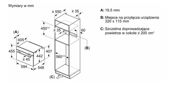Piekarnik kompaktowy z mikrofalą do zabudowy Bosch CMG7241B1 czarny