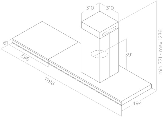 Okap Elica ELEMENT ISLAND BLMAT/A/180 PRF0194719 180 cm