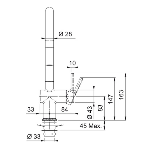 Bateria kuchenna z wyciąganą wylewką Franke Active 115.0653.404