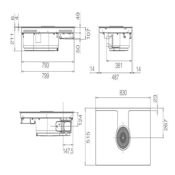 Płyta z okapem Elica NIKOLATESLA ONE EVO BL/A/83 PRF0196318 czarny
