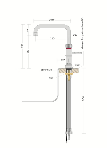 Bateria Quooker Classic Fusion Square Patynowany Mosiądz CFNSPTB