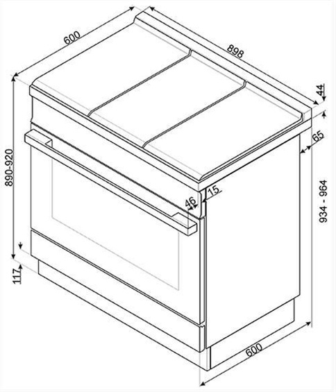 Kuchnia wolnostojąca z płytą indykcyjną Smeg CPF9IPOG