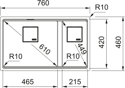 Zlew Franke Kanon KNG 160-46-21 Cappuccino 125.0528.637