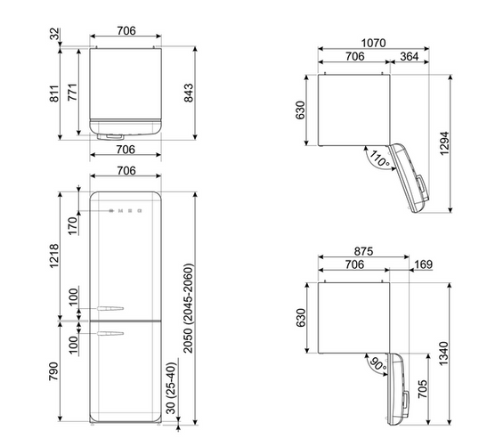 Lodówka wolnostojąca FAB Smeg FAB38RPB6