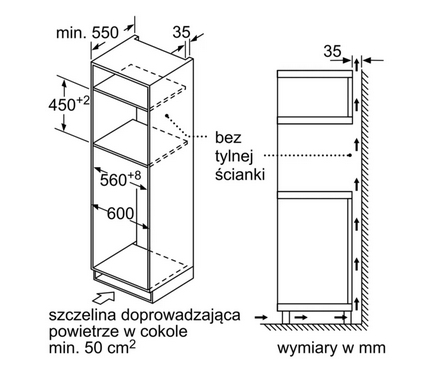 Kuchenka mikrofalowa do zabudowy Bosch CMA585GS1 stal szlachetna