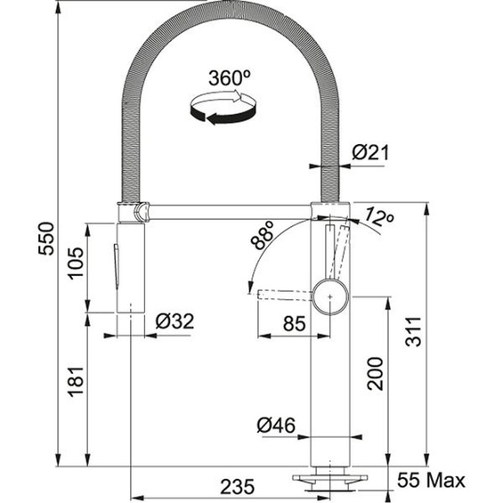 Bateria Franke Pescara Semi-Pro XL Stal szlach. 115.0472.959