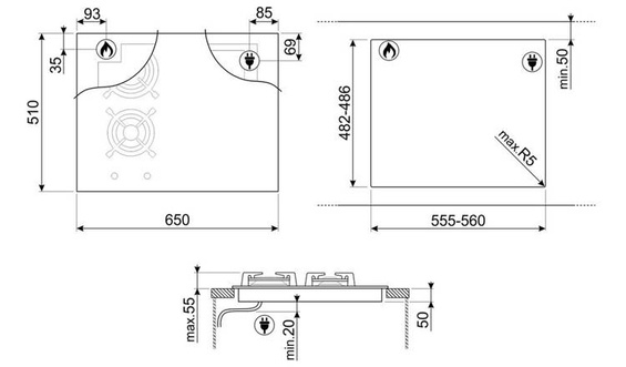 Płyta indukcyjno - gazowa Smeg Dolce Stil Novo PM6643R