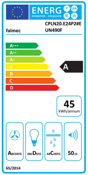 Okap Falmec Plane Plus NRS 120 czarny 800 m³/h przyścienny