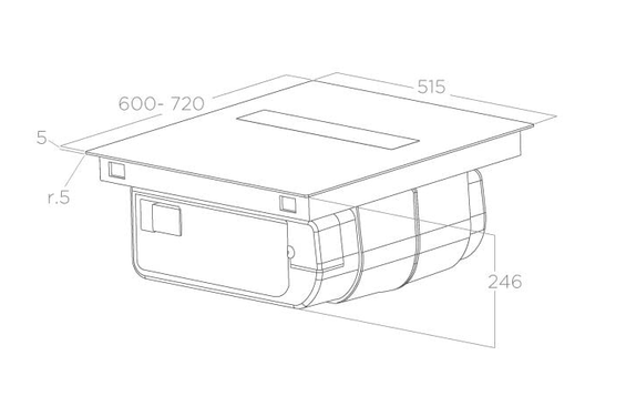 Płyta z okapem Elica NIKOLATESLA FIT BL/A/70 (wyciąg) PRF0167054
