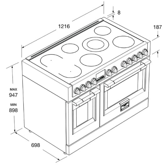 Kuchnia Fulgor Milano Sofia FSRC 4807 P MI MK 2F X 120 cm