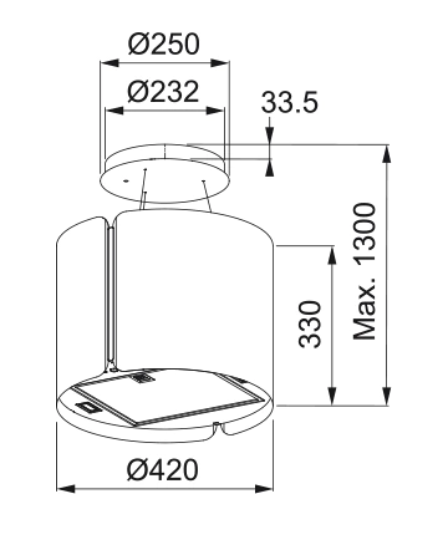 Okap Franke FSMS F42 SS/BK MATT 345.0654.870
