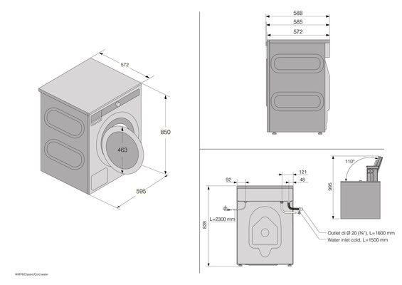 Wolnostojąca pralka ASKO W1094W 9kg