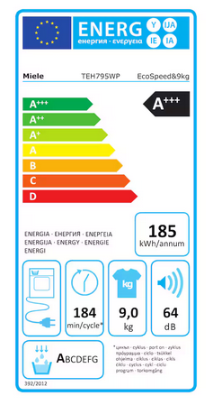 Suszarka z pompą ciepła Miele TEH795WP EcoSpeed&9kg 12725310