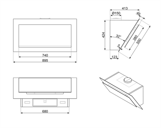 Okap przyścienny Smeg KV194B3