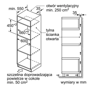 Kuchenka mikrofalowa do zabudowy Bosch CMA585GB1 czarny