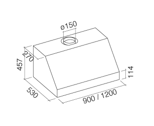Okap Falmec Zeus Pro 120 950 m3/h przyścienny