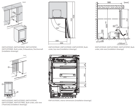 Winiarka podblatowa Miele KWTUS 7055 F Obsidianblack (szkło) 12519500