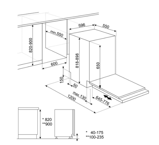 Zmywarka do zabudowy Smeg STL262D
