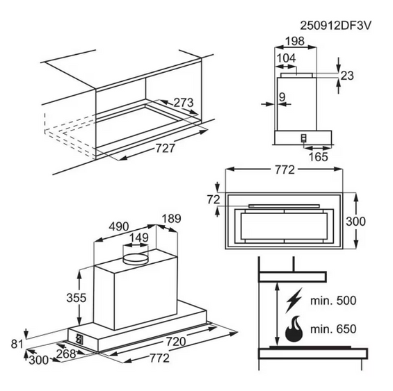 Okap zintegrowany 900 AutoSense Electrolux LFG818W 80cm