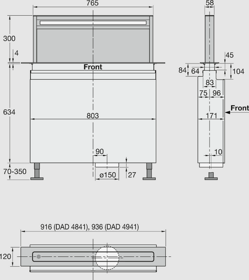 Wyciąg Downdraft Miele DAD 4841 Black Levantar 12428800