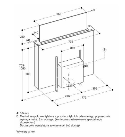 Okap do zabudowy w blacie Gaggenau AL200180 80 cm