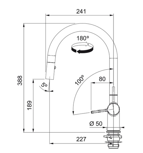 Bateria kuchenna z wyciąganą wylewką Franke Active 115.0653.401