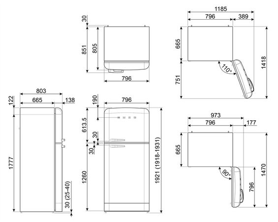 Lodówka wolnostojąca Smeg 50’s Style FAB50RPB5
