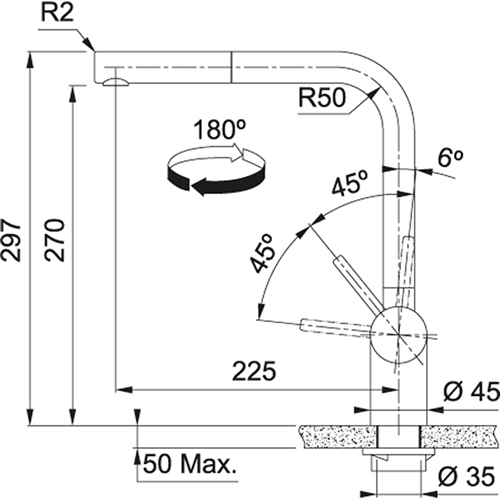Bateria kuchenna Franke Atlas NEO Pull-Out stal szlachetna 115.0521.438