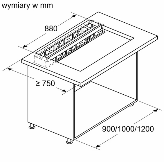 Akcesorium do instalacji 880 mm Siemens LZ29WWY12