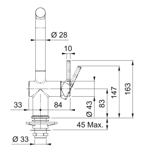 Bateria kuchenna z wyciąganą wylewką Franke Active 115.0653.389