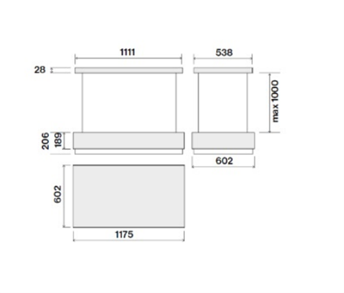 Okap sufitowy Falmec Levante Circle.Tech Isola 120 czarny 600 m³/h z pilotem