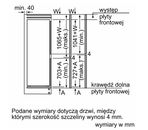 Lodówka z dolnym zamrażalnikiem do zabudowy Siemens KI86NADD0