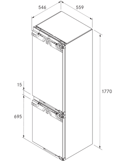 Chłodziarko-zamrażarka z podłączeniem wody Bora Cool-Combi C178KGW