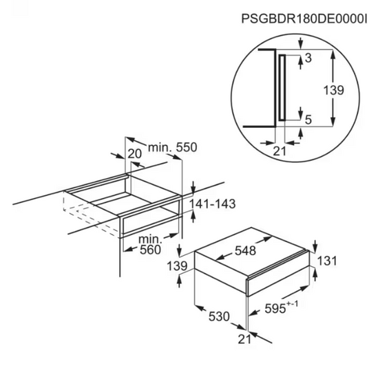 Szuflada do podgrzewania AEG NKD914T