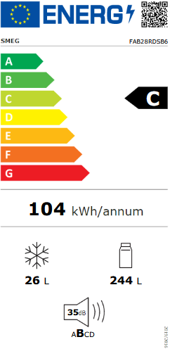 Chłodziarko - zamrażarka wolnostojąca Smeg FAB28RDSB6 50's Style