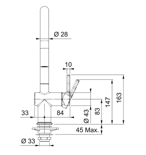 Bateria kuchenna z wyciąganą wylewką Franke Active 115.0653.401