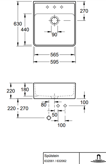 Zlew Villeroy & Boch JEDNOKOMOROWY korek manualny 6320 61 RW STONE WHITE (matowy) PROMO