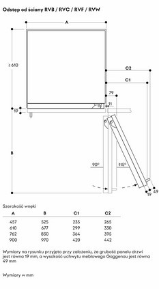 Zamrażarka do zabudowy Gaggenau RVF467190 Vario seria Expressive