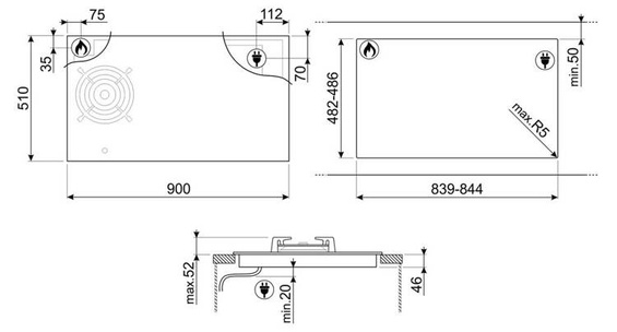 Płyta indukcyjno - gazowa Smeg Dolce Stil Novo PM6954R