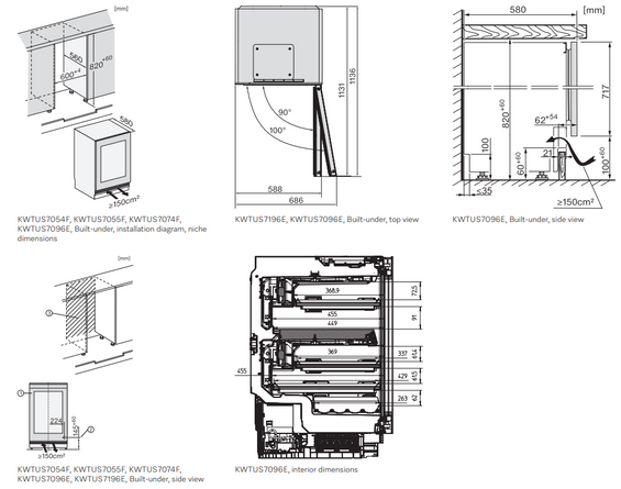 Winiarka podblatowa Miele KWTUS 7096 E Obsidianblack (szkło) 12519560