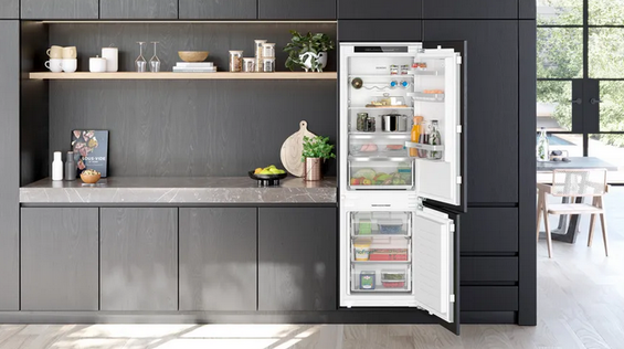 Lodówka z dolnym zamrażalnikiem do zabudowy Siemens KI86NADD0