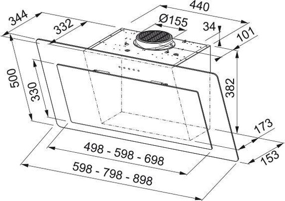 Okap Franke FNO 805 BK Czarne szkło 330.0591.775