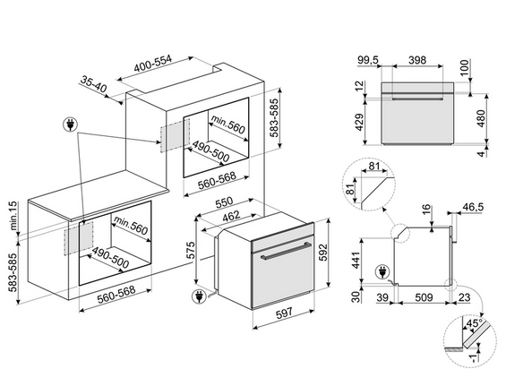 Piekarnik Smeg SF6400S1PZB 60 cm