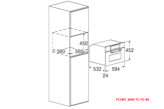 Winiarka kompaktowa Fulgor Milano FCLWC 4500 TC FO BK