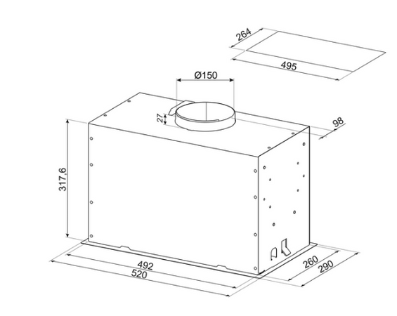 Okap do zabudowy Smeg KICGR52X2
