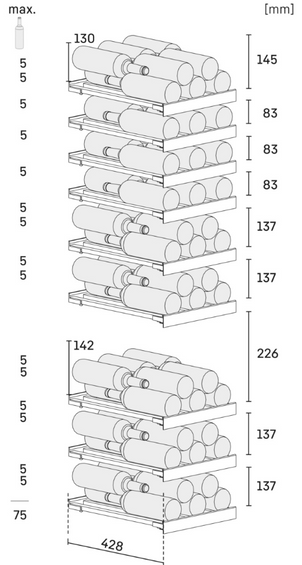 Chłodziarka do win ze strefami temperatur do zabudowy Liebherr Monolith EWPi 9470 prawa