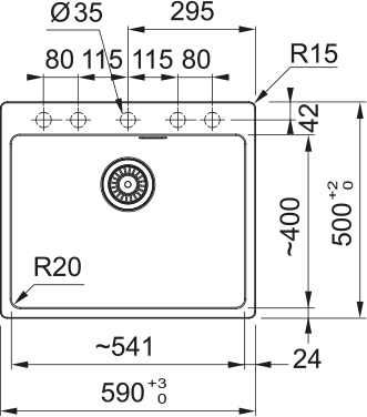 Zlewozmywak Maris MRG 610-54 FTL łupkowy szary 114.0737.998