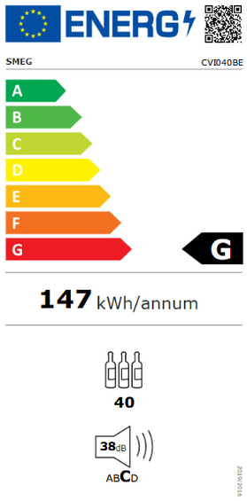 Chłodziarka na wino do zabudowy Smeg CVI040BE