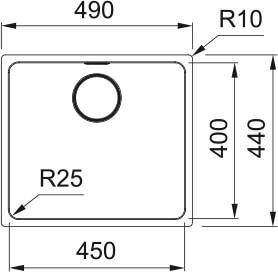 Zlew Franke MYX 110-45 Stal szlachetna szczotkowana 122.0624.555