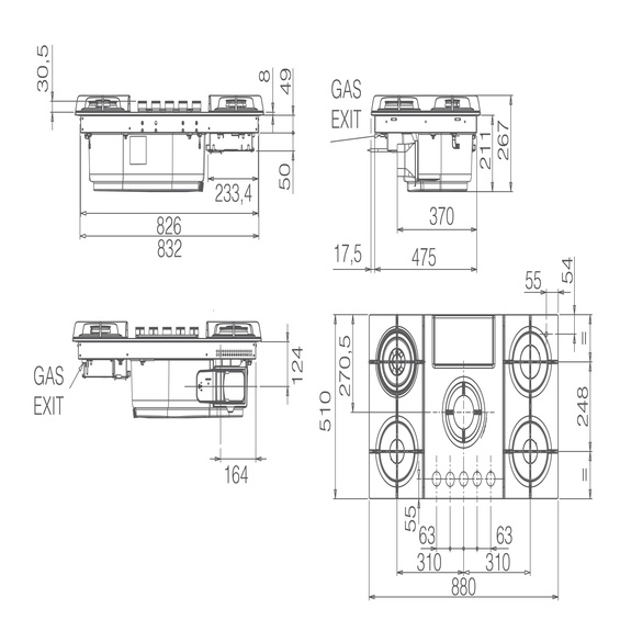 Płyta z okapem Elica NIKOLATESLA FLAME EVO BL/A/88 PRF0196341 czarny
